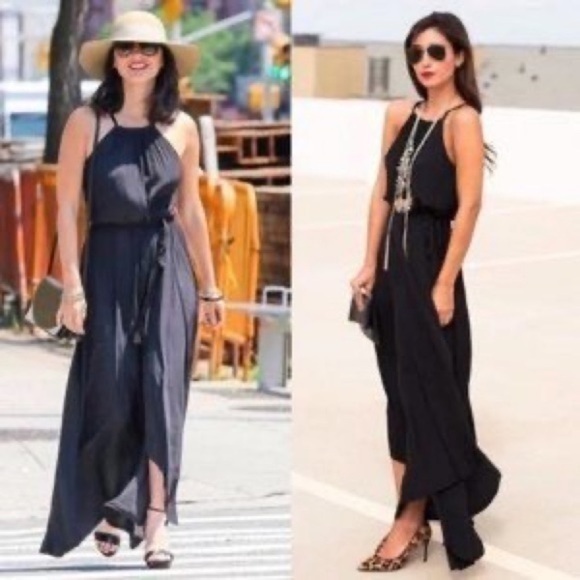 Calypso St. Barth Dresses & Skirts - Calypso St. Barth Dress Sarah Brown Matte Satin Sleeveless Maxi Halter Small